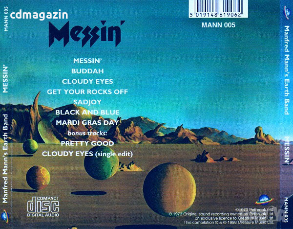 Компакт дискове CD Manfred Mann's Earth Band – Messin', снимка 2 - CD дискове - 36333357
