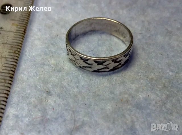 СТАР СТИЛНО РЕТРО АРТ РЪЧНО ОРНАМЕНТИРАН СРЕБЪРЕН ПРЪСТЕН Тип ХАЛКА СРЕБРО ВИСОКА ПРОБА 49725, снимка 10 - Антикварни и старинни предмети - 49682914