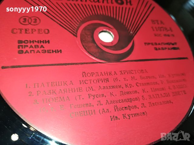 ЙОРДАНКА ХРИСТОВА-ПЛОЧА 1604232023, снимка 16 - Грамофонни плочи - 40383746