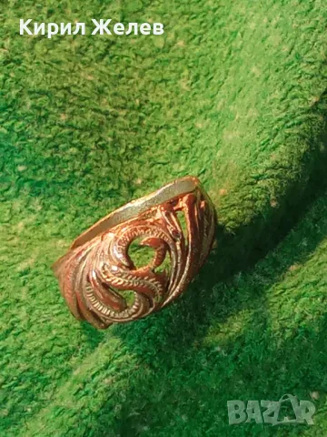 СТАРИНЕН ФЛОРАЛЕН ПОСРЕБРЕН МЕДЕН ПРЪСТЕН АЖУРНА РЪЧНА ХУДОЖЕСТВЕНА ИЗРАБОТКА За КОЛЕКЦИЯ 30865, снимка 14 - Антикварни и старинни предмети - 46266255