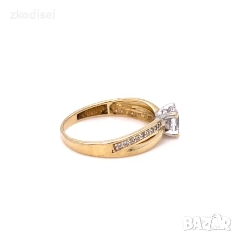 Златен дамски пръстен 2,39гр. размер:55 14кр. проба:585 модел:31375-5, снимка 3 - Пръстени - 50173189
