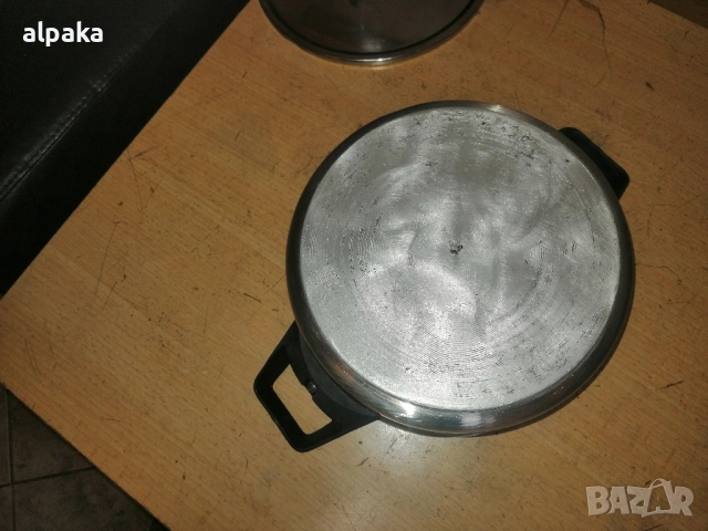 Продавам българска 3 литрова тенджера алпака, двойно дъно, снимка 4 - Съдове за готвене - 51860002