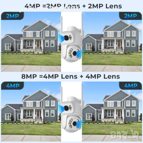 4K WiFi безжична камера с двоен обектив, снимка 6 - Други - 41942272