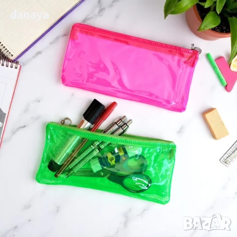 5895 Прозрачен ученически несесер за моливи