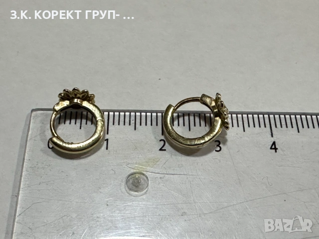 Златни обеци 14к, 1,40гр, снимка 6 - Обеци - 53711164