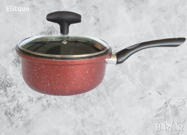 Касерола с капак Rosberg R51321G18, 18см./1.8л., Мраморно покр., Индукция, Бордо меланж, снимка 5 - Други - 52889052