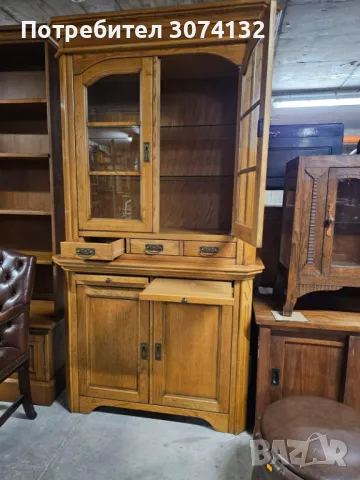 Масивен дъбов трапезен шкаф в стил Рустик, снимка 7 - Шкафове - 49680330