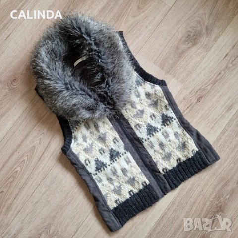 Promod зимно елече с яка от косъм, снимка 2 - Елеци - 47774250