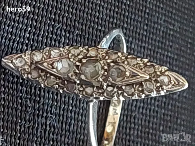 Дамски златен 18к пръстен с диаманти-бяло злато, снимка 7 - Пръстени - 48615583