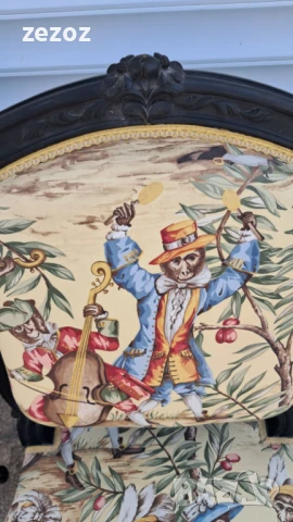 Комплект столове и параван антикварни, снимка 6 - Дивани и мека мебел - 51342355