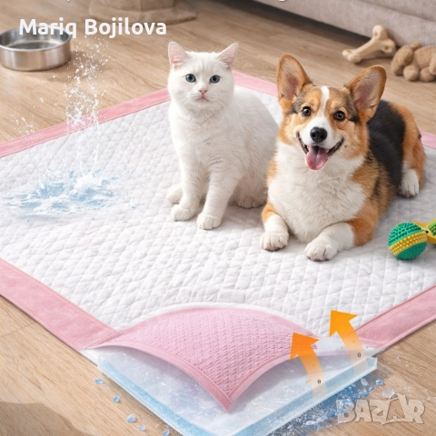 Хигиенни подложки за кучета и котки 60×90 см – Дебели абсорбиращи постелки, 50 бр. в пакет, снимка 6 - Други стоки за дома - 52952884