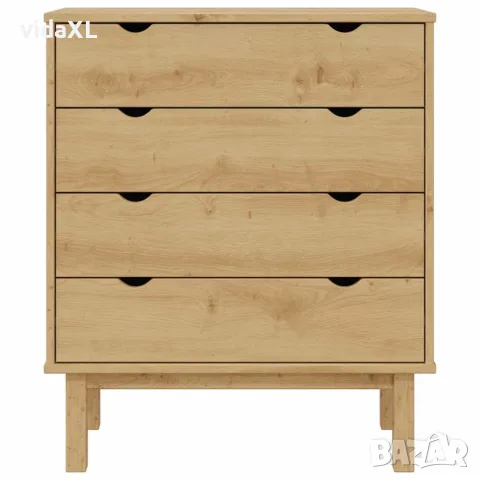 vidaXL Шкаф с чекмеджета OTTA, 76,5x39,5x90 см, борово дърво масив, снимка 6 - Скринове - 56147226