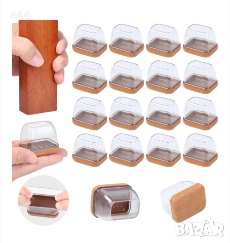 Протектори за крака на стол, комплект от 16 части,