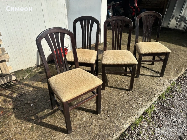 Дървени столове с мека тапицерия, снимка 2 - Столове - 53704536