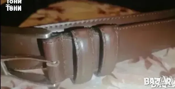 Нов Мъжки Колан Изцяло от Естествена Кожа Кафяв 130см., снимка 2 - Колани - 52791148