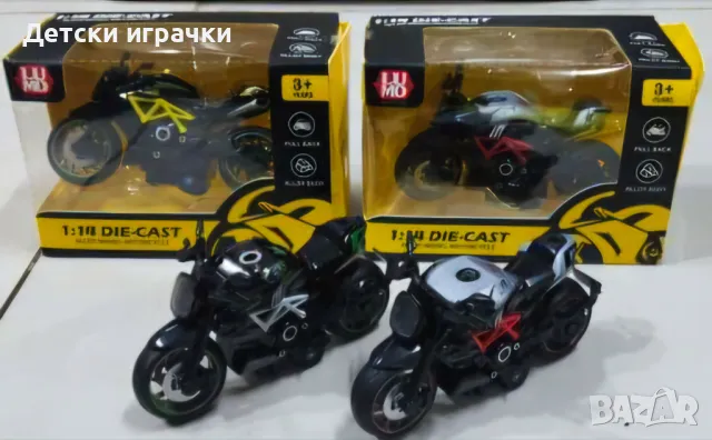 Метален мотор 1:14 Pull Back мотоциклет, снимка 2 - Коли, камиони, мотори, писти - 48829984