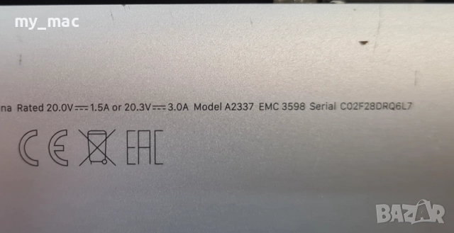 13" M1 Macbook Air A2337 Space Grey , снимка 4 - Части за лаптопи - 52773780