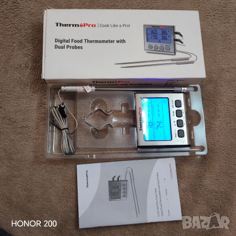 Термометър за готвене, готварски, дигитален, таймер. , снимка 2 - Друга електроника - 53668092