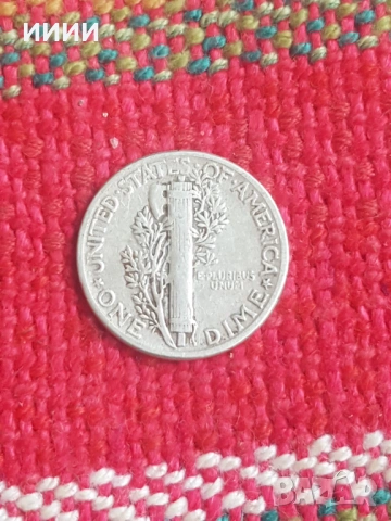 Сребърна монета дайм 10 цента 1943, снимка 2 - Нумизматика и бонистика - 53437937