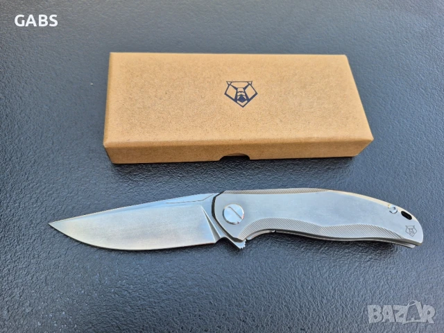 Сгъваем нож SHIROGOROV модел 2025г,стомана М390,титаниева дръжка,SH203