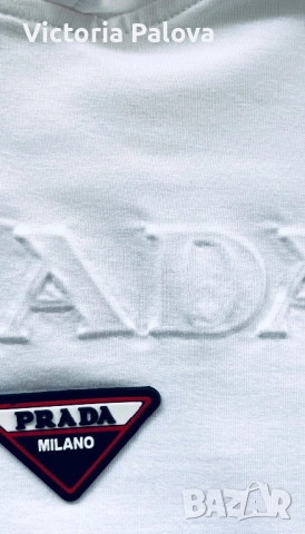 Детско худи с качулка PRADA оригинал  унисекс – бяло, за 3-4 години , снимка 10 - Детски Блузи и туники - 53711698