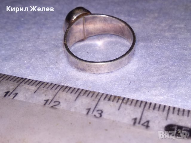 СКЪПОЦЕНЕН РЕТРО АРТ ДЕКО СРЕБЪРЕН ПРЪСТЕН СРЕБРО 925 / 950 с ШЛИФОВАН ЛУНЕН КАМЪК 29699, снимка 5 - Пръстени - 41637958