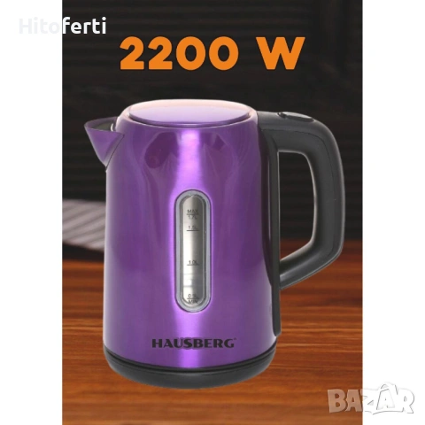 ЕЛЕКТРИЧЕСКА СТОМАНЕНА КАНА HAUSBERG HB-3608, снимка 2 - Кани - 53787815