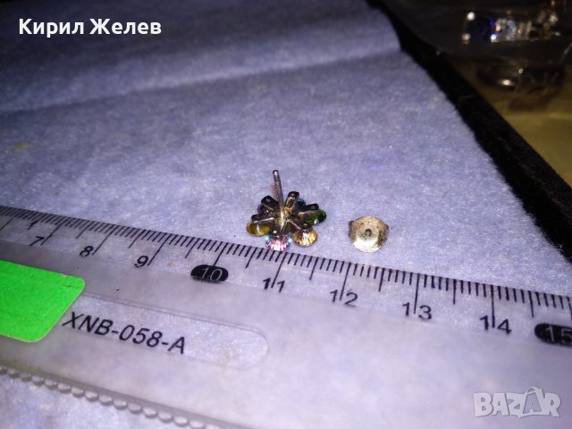 ПРЕКРАСНА СКЪПОЦЕННА СРЕБЪРНА ОБЕЦА СНЕЖИНКА СРЕБРО 925 с РАЗНОЦВЕТНИ ФАСЕТИРАНИ КАМЪНИ 27256, снимка 9 - Обеци - 39654136