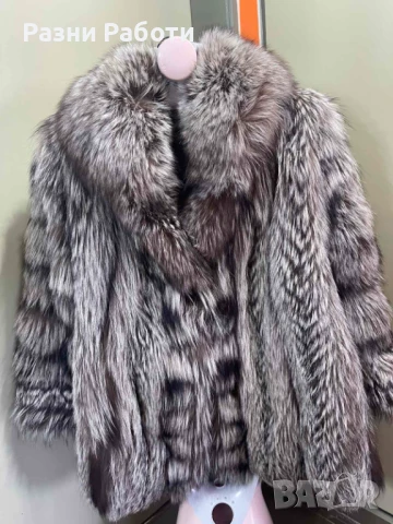 Предпразнична цена- Богато палто сива лисица