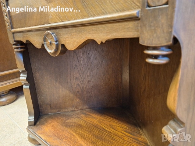 Винтидж ъглов шкаф с богата дърворезба , снимка 5 - Шкафове - 52428710