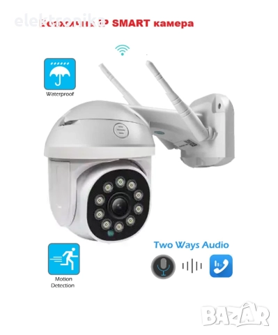 SMART Безжична IP камера 5MP WiFi FULL-HD 1080P с цветно нощно виждане и Двупосочен звук