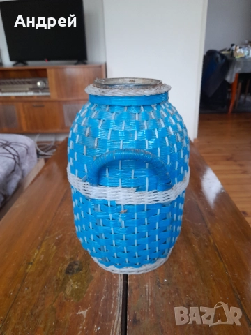 Стар плетен буркан #4, снимка 2 - Други ценни предмети - 52079801