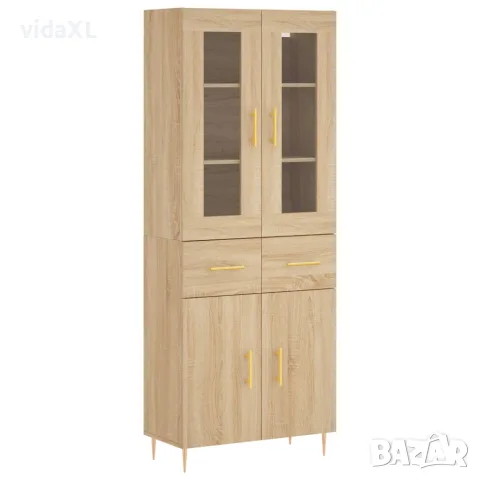 vidaXL Висок шкаф, дъб сонома, 69,5x34x180 см, инженерно дърво
