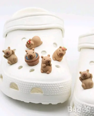 фигурки Капибара Capybara крокс значки тапи тапички за crocs кроксове аксесоар Jibbitz обувки чехли