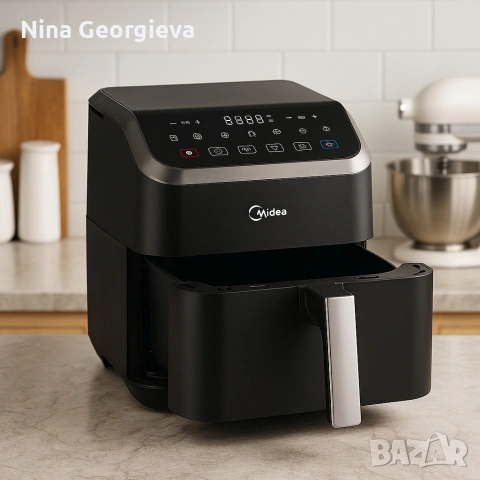 Midea Air Fryer MAD55000ADK - 5L въздушен фритюрник за здравословно и бързо готвене, снимка 2 - Фритюрници - 53303977