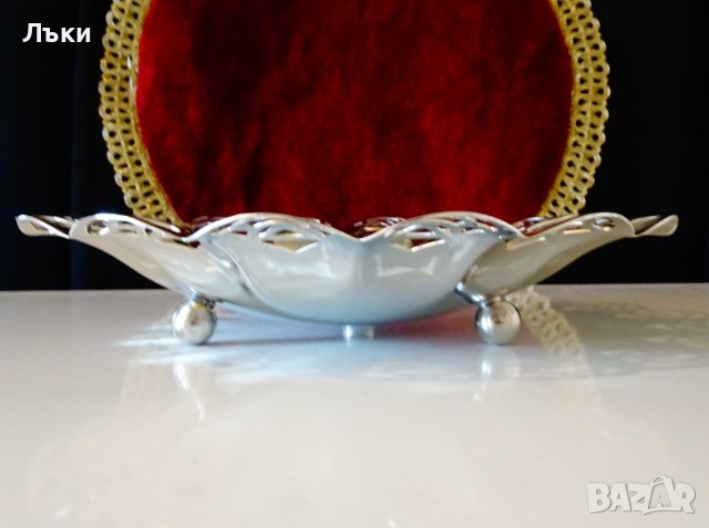 Посребрена фруктиера J.Reihhart,W.Germany. , снимка 2 - Антикварни и старинни предмети - 40253040