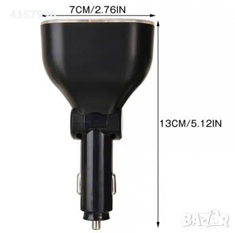 Разклонител запалка с волтметър, Универсален, 2 гнезда, 12V - 24V, снимка 3 - Аксесоари и консумативи - 48758996