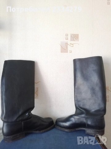 Стари офицерски, военни ботуши, кожа гьон, перфектни, неупотребявани. , снимка 2 - Антикварни и старинни предмети - 53695872