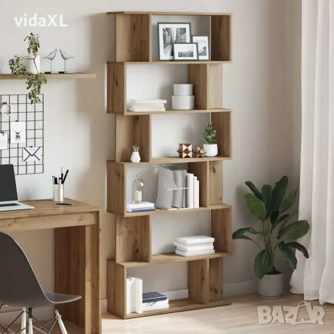 vidaXL Библиотека, дъб артизан, 80x24x192 см, инженерно дърво, снимка 2 - Етажерки - 56148266
