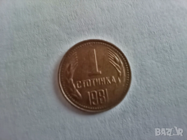 1 стотинка 1981 г. - НРБ - Народна Република България, снимка 6 - Нумизматика и бонистика - 52892404