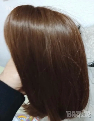 Кестенява ларе луксозна перука, снимка 6 - Аксесоари за коса - 52834925