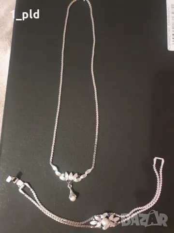 Сребърно колие и гривна с перли, снимка 8 - Бижутерийни комплекти - 48854178