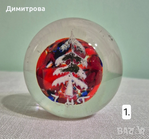 Български стъклени преспапиета от соца 