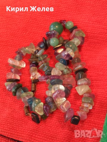 РАЗКОШНО СКЪПОЦЕННО РЕТРО АРТ КОЛИЕ от НАТУРАЛНИ КАМЪНИ НЕФРИТ АМЕТИСТ КВАРЦ ПЛАНИНСКИ КРИСТАЛ 26388, снимка 2 - Колиета, медальони, синджири - 41389428
