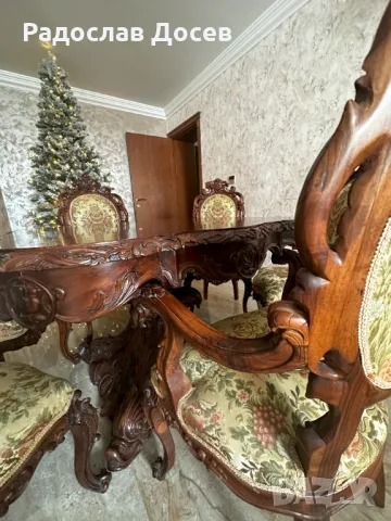 Трапезна барокова маса  ДЪРВОРЕЗБА УНИКАТ !!!!! , снимка 8 - Маси - 48344842