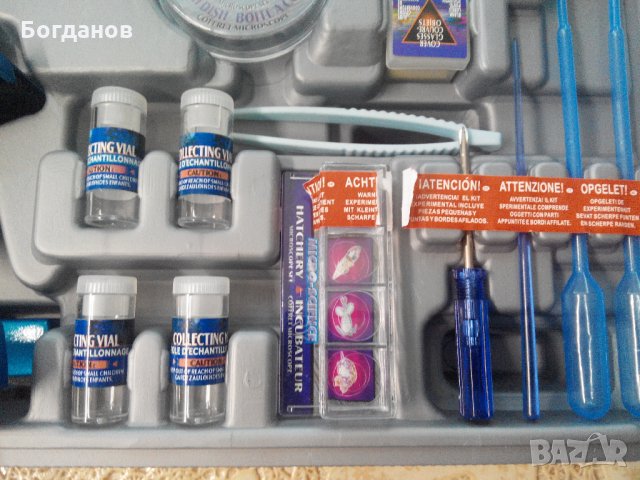 DELUXE MICROSCKOPE SET  62 PCS  ЧИСТО НОВ КОМПЛЕКТ С КУФАР, снимка 12 - Други ценни предмети - 34844677
