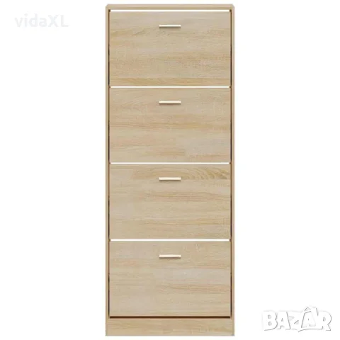 vidaXL Шкаф за обувки, дъб, 59x17x150 см, инженерно дърво, снимка 4 - Шкафове - 56147134