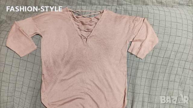 Дамска розова блуза с интересен гръб, снимка 2 - Блузи с дълъг ръкав и пуловери - 38947064