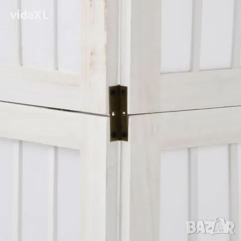 vidaXL Разделител за стая, 6 панела, бял, дърво пауловния масив, снимка 7 - Паравани - 56147347