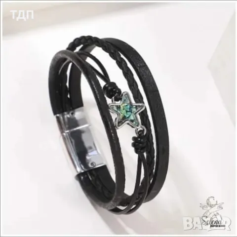 КОЖЕНИ ГРИВНИ С МЕТАЛЕН ЕЛЕМЕНТ, снимка 3 - Гривни - 49843601